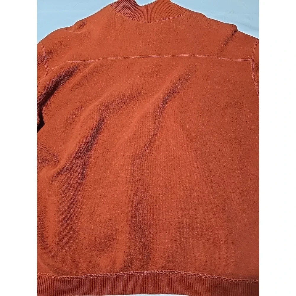 Tommy Bahama Sweater Mens XL 1/4 Zip Pullover Burnt Orange Preppy Long‎ Sleeve